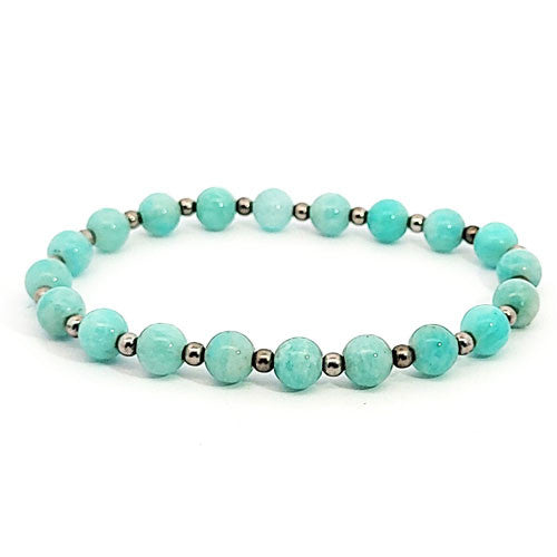 Amazonit Armband 6 mm  - 2