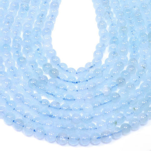 Aquamarin (A) aus Brasilien, Kugelstrang 4 mm  - 1