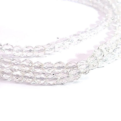 Bergkristall Kugelstrang 4 mm, AAA facettiert  - 1