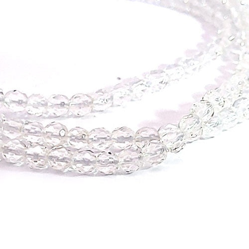 Bergkristall Kugelstrang 4 mm, AAA facettiert  - 1