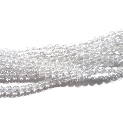 Bergkristall Kugelstrang 4 mm, AAA facettiert  - 2