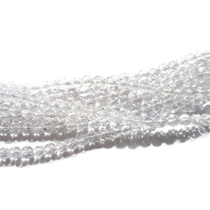 Bergkristall Kugelstrang 4 mm, AAA facettiert  - 2