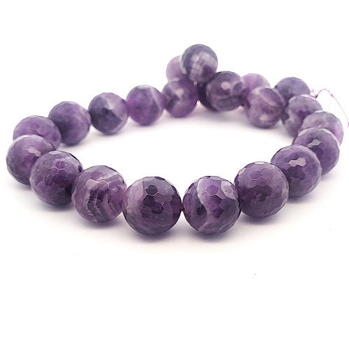 Amethyst, Kugelstrang facettiert 18 mm  - 1