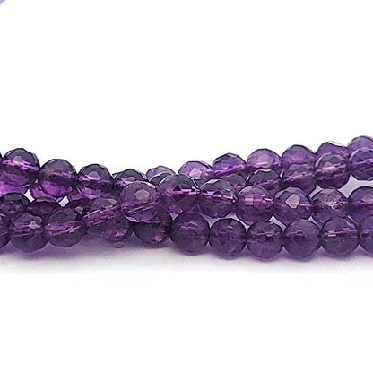 Amethyst, Kugelstrang facettiert 6 mm  - 1