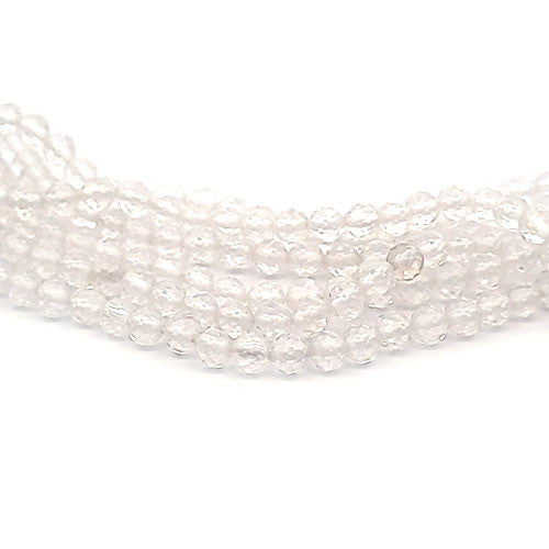 Bergkristall Kugelstrang 4 mm,  facettiert  - 2