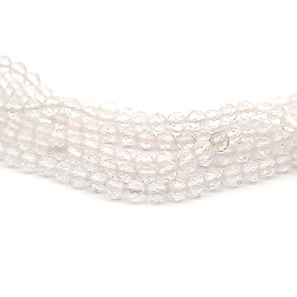 Bergkristall Kugelstrang 4 mm,  facettiert  - 2