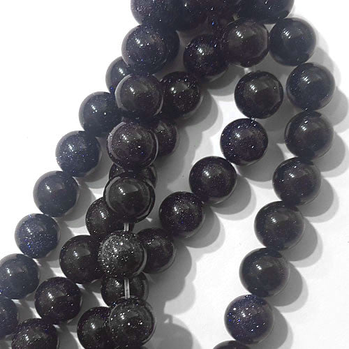 Goldfluss blau, Kugelstrang 8 mm  - 1