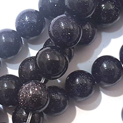 Goldfluss blau, Kugelstrang 8 mm  - 2