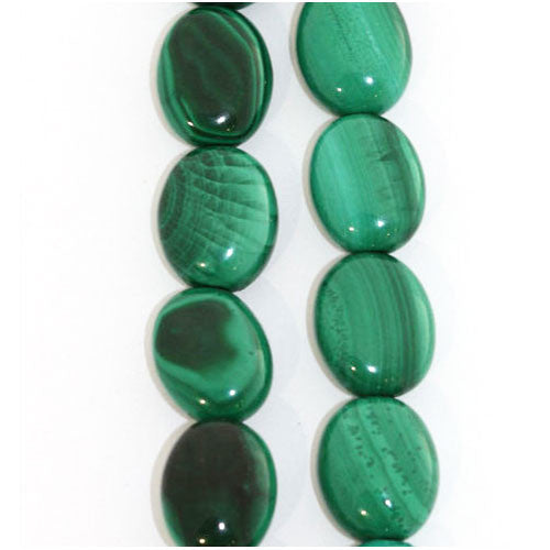Malachit, Strang oval 8 x 10 mm  - 1
