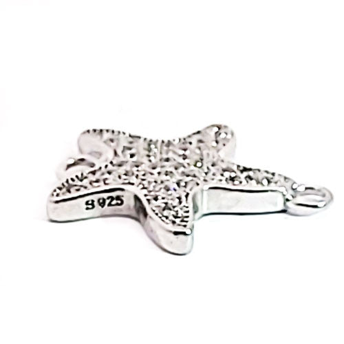 Seestern Silberelement rhodiniert mit Zirkonia  - 2