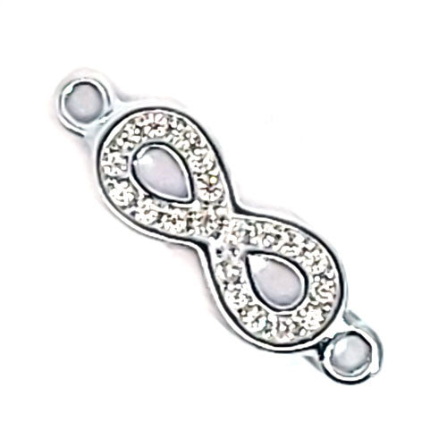 Unendlichkeit Silberelement rhodiniert mit Zirkonia  - 2