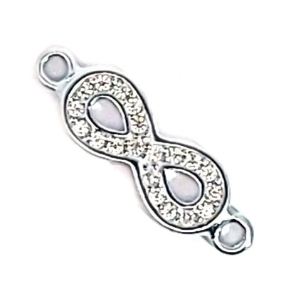 Unendlichkeit Silberelement rhodiniert mit Zirkonia  - 2