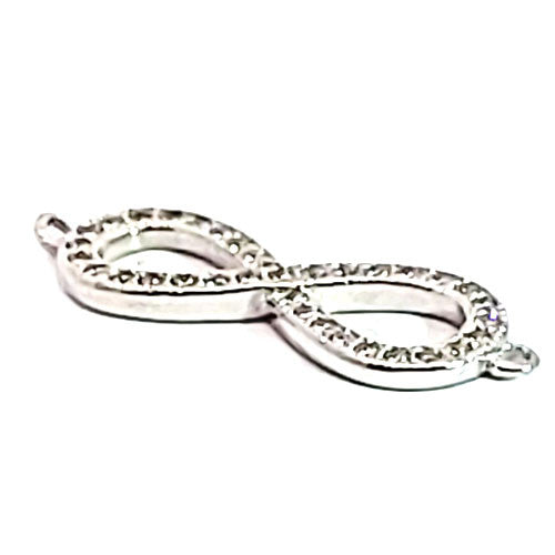 Unendlichkeit Silberelement rhodiniert mit Zirkonia  - 1
