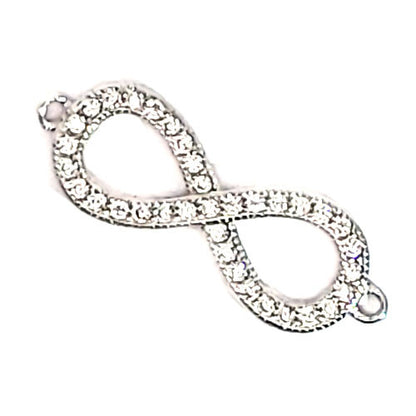 Unendlichkeit Silberelement rhodiniert mit Zirkonia  - 2