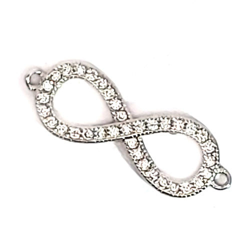 Unendlichkeit Silberelement rhodiniert mit Zirkonia  - 3