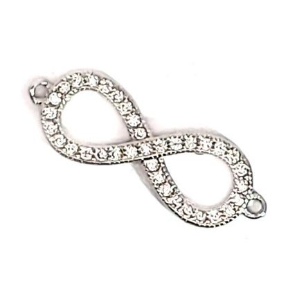 Unendlichkeit Silberelement rhodiniert mit Zirkonia  - 3