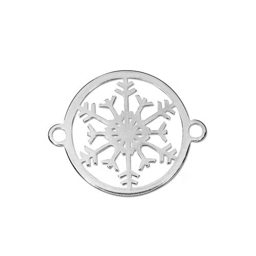 Schneeflocke Silberelement rhodiniert klein  - 1