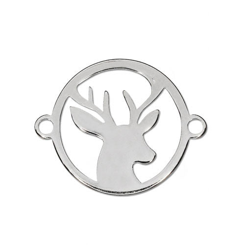 Hirsch Silberelement rhodiniert klein  - 1