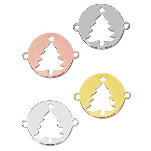 Christbaum Silberelement rhodiniert klein  - 2