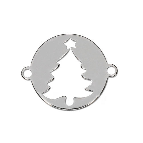 Christbaum Silberelement rhodiniert klein  - 1