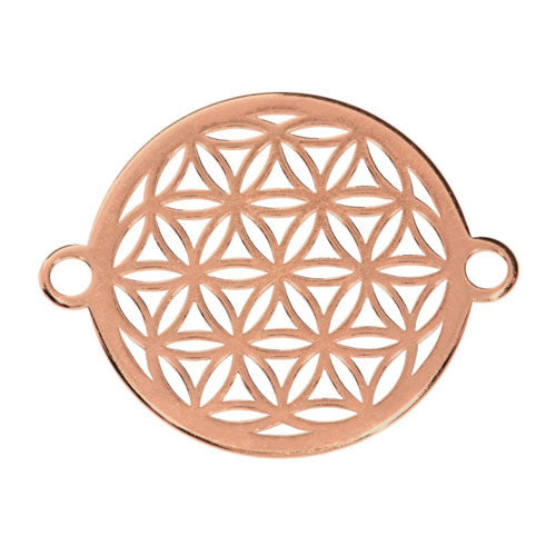 Blume des Lebens Silberelement rosé vergoldet  - 1