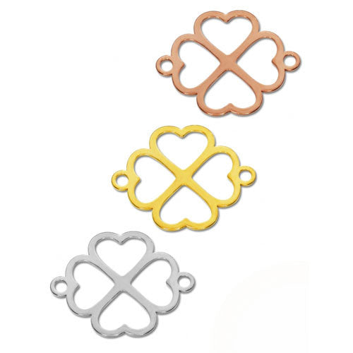 Kleeblatt Silberelement rosé vergoldet  - 2