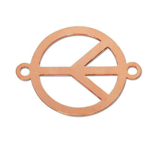 Peace Zeichen Silberelement rosé vergoldet  - 1