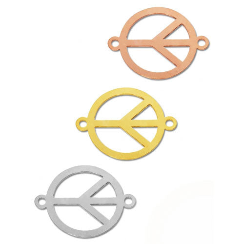 Peace Zeichen Silberelement rhodiniert  - 2