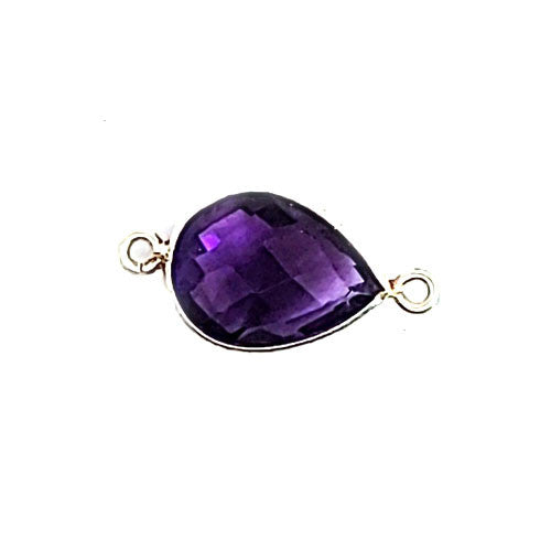 Amethyst Silberelement Tropfen mit 2 Ösen  - 2