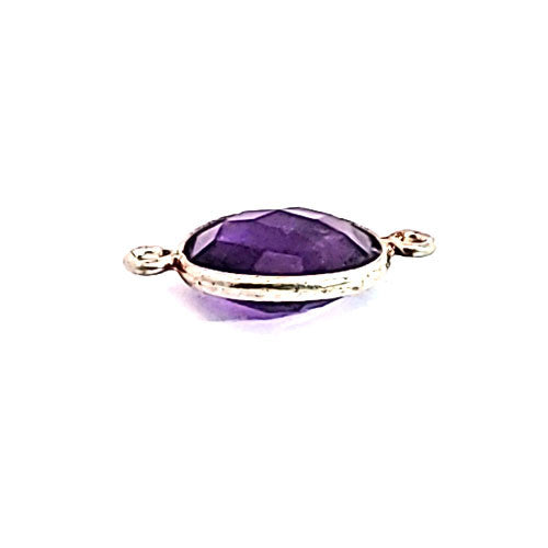 Amethyst Silberelement oval mit 2 Ösen  - 2