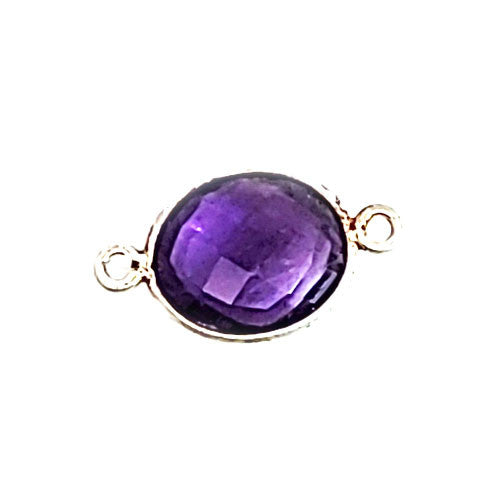 Amethyst Silberelement oval mit 2 Ösen  - 1