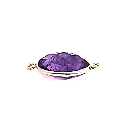 Amethyst Silberelement oval mit 2 Ösen  - 2