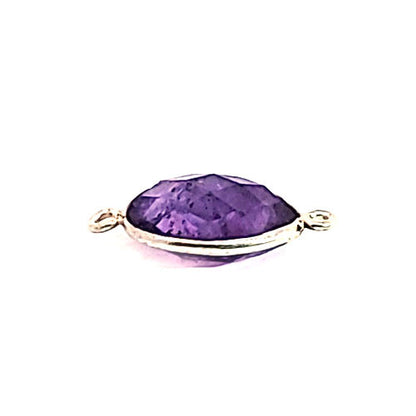 Amethyst Silberelement oval mit 2 Ösen  - 2
