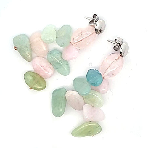 Ohrringe Beryll multicolor mit Stecker  - 2