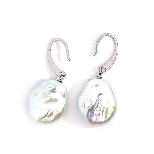 Ohrhänger Perle Big Baroque silber rhodiniert  - 3