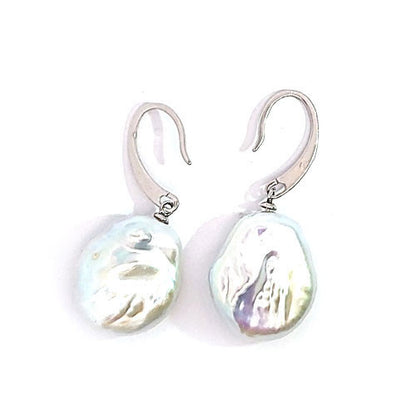 Ohrhänger Perle Big Baroque silber rhodiniert  - 3