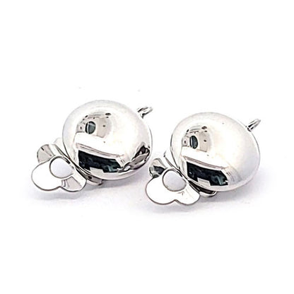 Ohrclipspatent rund 14 mm, Silber rhodiniert Steindesign - 1