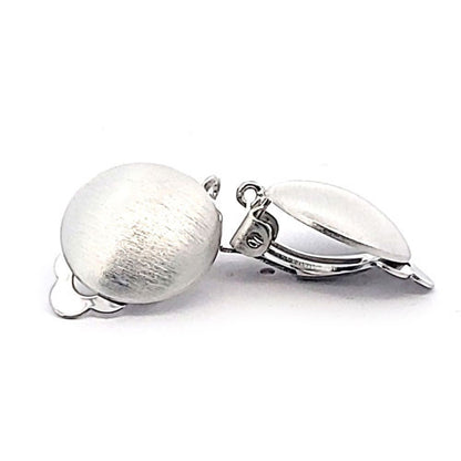 Ohrclipspatent rund 16 mm, Silber rhodiniert matt Steindesign - 2