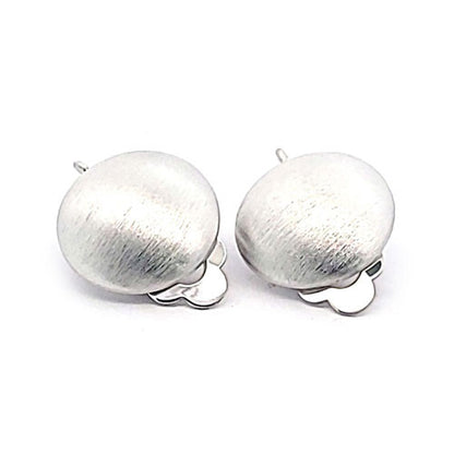 Ohrclipspatent rund 16 mm, Silber rhodiniert matt Steindesign - 1