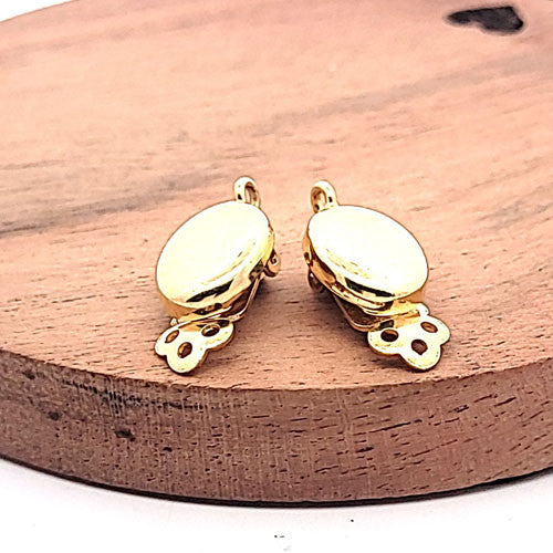 Ohrclipspatent Oval, Silber vergoldet  - 3