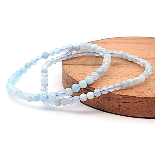 Aquamarin Kugel-Armband 4 mm  - 1