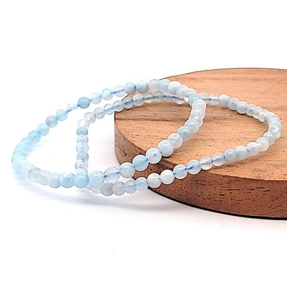 Aquamarin Kugel-Armband 4 mm  - 1