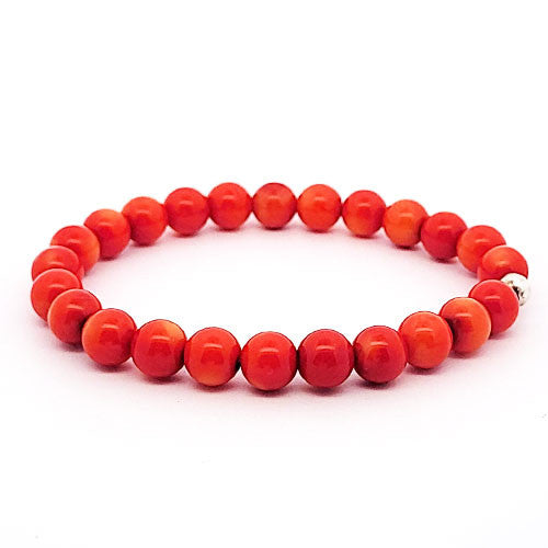 Bambuskoralle rot Armband 8 mm  - 1