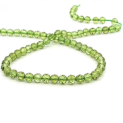 Peridot, Kugelstrang facettiert 4mm  - 1