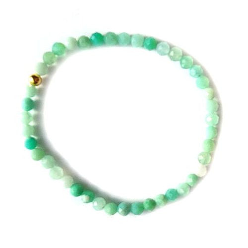 Chrysopras Kugelarmband 4 mm facettiert  - 1
