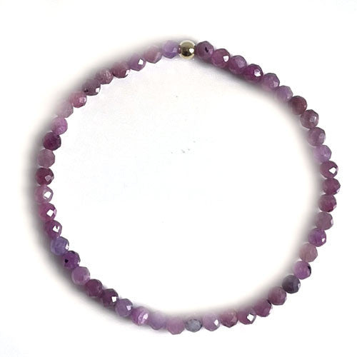 Rubin Kugelarmband 4 mm facettiert  - 1