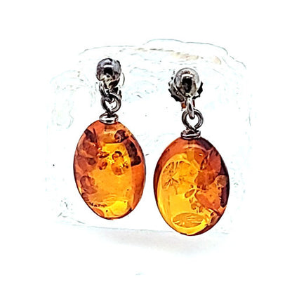 Bernstein Ohrhänger mit Silberstecker  - 1