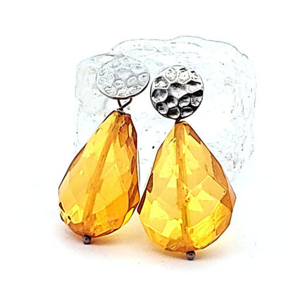 Bernstein Ohrhänger mit Silberstecker rhodiniert  - 2