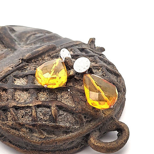 Bernstein Ohrhänger mit Silberstecker rhodiniert  - 3