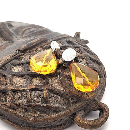 Bernstein Ohrhänger mit Silberstecker rhodiniert  - 3